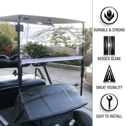 DURAFORCE For EZGO TXT&Medalist 1994-13 2014 Golf Cart Clear Folding Windshield Windscreen