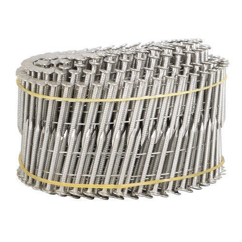 DURAFORCE 3600Pcs 15 Degree Wire Coil 1-1/4” ×.09” Ring Shank Stainless Steel Siding Nails