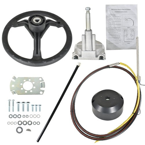 DURAFORCE 10 Feet Boat Rotary Steering System Outboard Kit SS13710 Marine W/ 12.4" Wheel