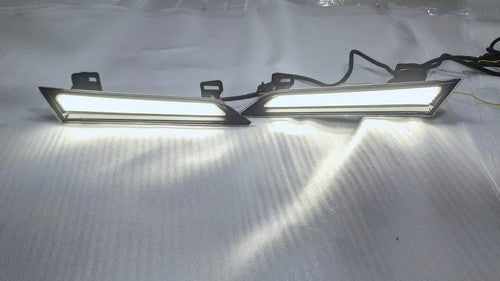 Pair For 2009-2014 Nissan Murano Headlight Reflector Panel W/LED DRL Turn Signal