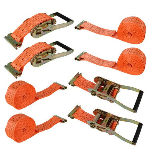 DURAFORCE 4PCS 15' E Track Ratchet Tie Down Strap Truck Trailer Enclosed Cargo Van Straps