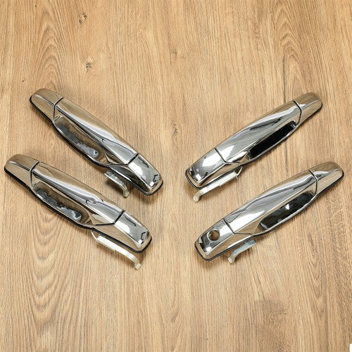 Chrome Door Handles Left Right for Chevy Tahoe Yukon Sierra Denali 07-13 4Pack