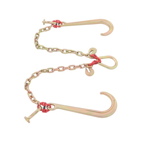 DURAFORCE 5/16in*2ft G80 Chain Double Limb Hook Chain Fracture Strength 9260lbs T J Hook