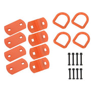 DURAFORCE 1/2" Thick Orange Bolt-On Forged D Ring 12000 LBS Break Strength (Pack of 4)
