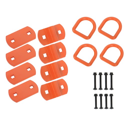 DURAFORCE 1/2" Thick Orange Bolt-On Forged D Ring 12000 LBS Break Strength (Pack of 4)