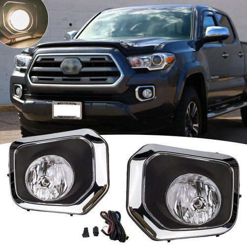 DURAFORCE Front Halogen Fog Lights Lamps w/ Wiring for Toyota Tacoma SR SR5 2016-2022