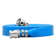 DURAFORCE 1-1/4" x 100' Pvc Backwash Discharge Hose For Swimming Pools W/ Pin Lug Fittings