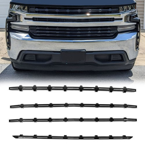 Black Grille Insert Trim Grill Overlay for 2019-2021 Chevy Silverado 1500 LT RST