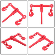 DURAFORCE Red 1/4in-5/16in G70 7800lbs W/G70 Grab Hook Adjustable Chain Binders ×2 Steel