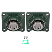 DURAFORCE 2 Pack UCF207-20 Flange Pillow Block Bearing, 1-1/4 inch Bore, Self-Alignment