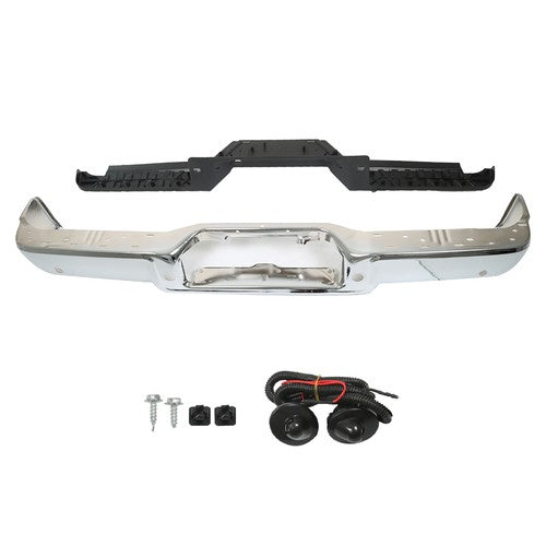 DURAFORCE Rear Chrome Step Bumper Assembly For Ford F150 04-06 W/ Object Sensor Holes