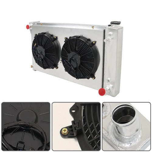 DURAFORCE CC369 For Chevy C10/20/30 Pickup Suburban 1967 1968-72 4 Row Radiator+Fan Shroud