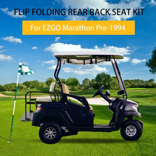 DURAFORCE Rear Flip Seat For Pre-1994 EZGO Marathon Golf Cart Folding Seat Off-White