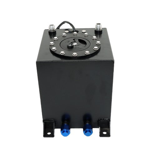 DURAFORCE 2.5 Gallon Aluminum Black Coated Fuel Cell Gas Tank Level Sender Racing/Drift