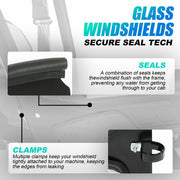 DURAFORCE Clear Full Glass Windshield For Polaris RZR XP 4 Turbo S/XP Turbo S 2018-2020