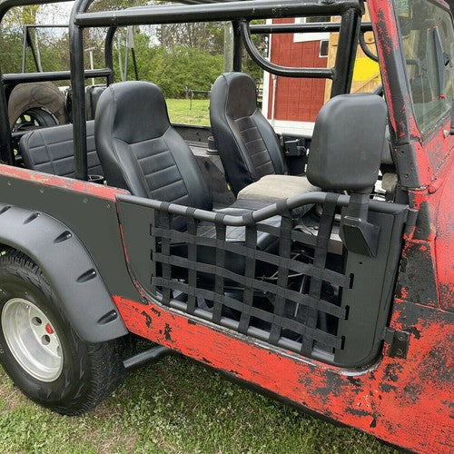 Tubular Trail Door with Mirror for Jeep CJ7 YJ Wrangler 2DR 1976 to 1995 Black