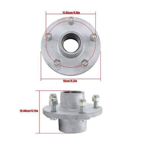 DURAFORCE 2 PACK 5-5''Galvanized Trailer Wheel Hub Assemblies For 3500 lbs #84 Trailer