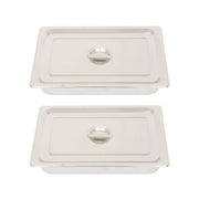 DURAFORCE Restaurant Steam Table Pans 2 Pack Full Size 4 Inch Deep Thickened with Lid