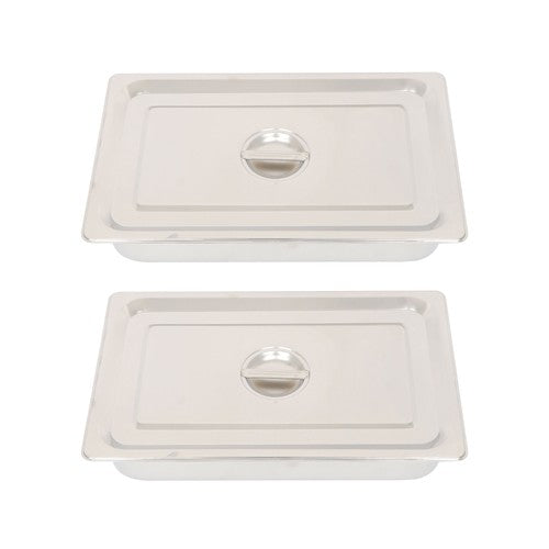 DURAFORCE Restaurant Steam Table Pans 2 Pack Full Size 4 Inch Deep Thickened with Lid