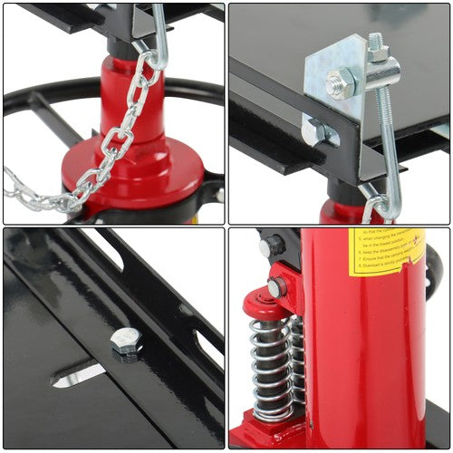 DURAFORCE Hydraulic Transmission Jack 2-Stage 1322-1660LBS Capacity 360° Swivel Wheel