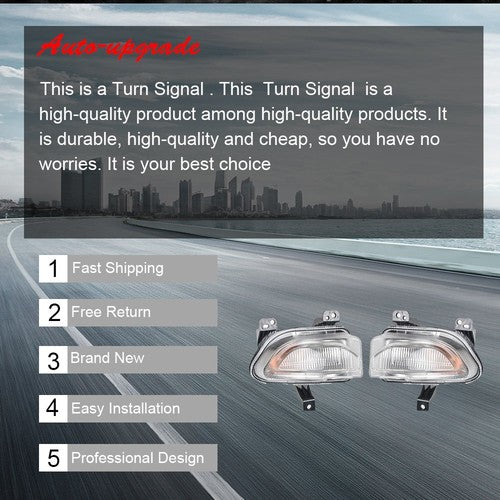 DURAFORCE Front Left & Right Park Turn Signal Lamp Light Fit For 15-18 Jeep Renegade l4