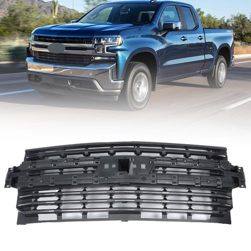 DURAFORCE For Silverado 1500 2019-2022 Front Upper Bmuper Grille ABS Black Grill 84493306