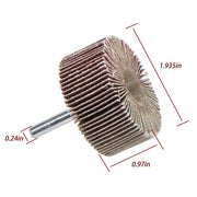 DURAFORCE Aluminum Oxide Shank Mounted Flap Wheels, 2" x 1" x 1/4", 120 Grit - 5 Pack