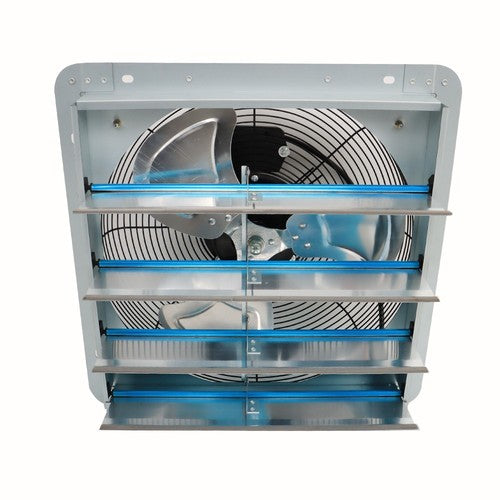 DURAFORCE 16 Inch Aluminum Shutter Exhaust Fan High Speed Wall Mounted Greenhouse Garage