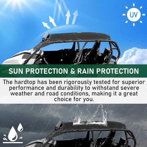 DURAFORCE Aluminum Top Black Roof For Can-Am Maverick MAX 1000 and Commander 1000 4 Door