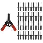 DURAFORCE 41Pcs Plastic Poly Rivet Gun Quick Set Riveting Hand Tool W/ 40 Poly Rivets USA