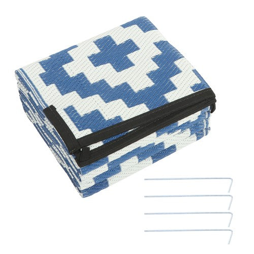 DURAFORCE Navy Blue White 5x9FT Waterproof Foldable Plastic For Camping Outdoor Carpet