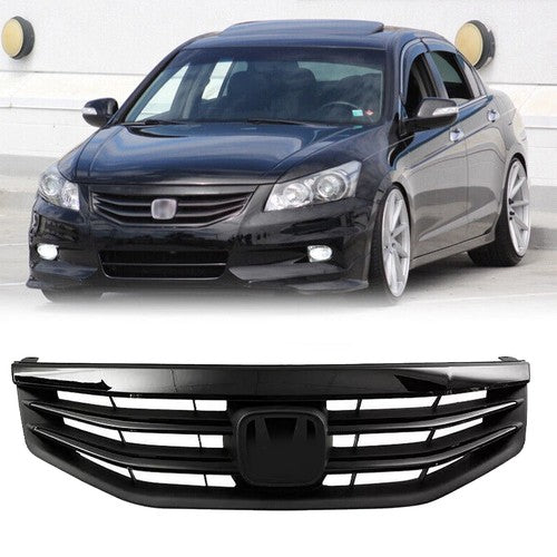 DURAFORCE Front Bumper Upper Gloss Black Mesh Grill Grille for 2011 2012 for Honda Accord
