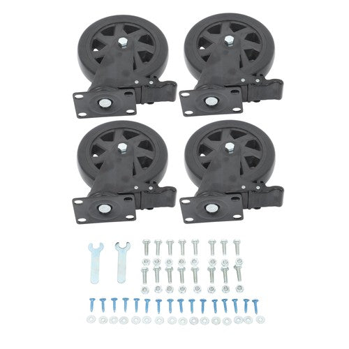 DURAFORCE 4 × 6" Heavy Duty Caster 360° steering Black W/Brake Quiet, Smooth