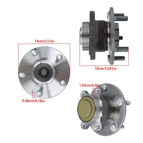 DURAFORCE Rear Wheel Bearing & Hub Assembly For Honda Civic 2016-2025 Insight 2019-2022