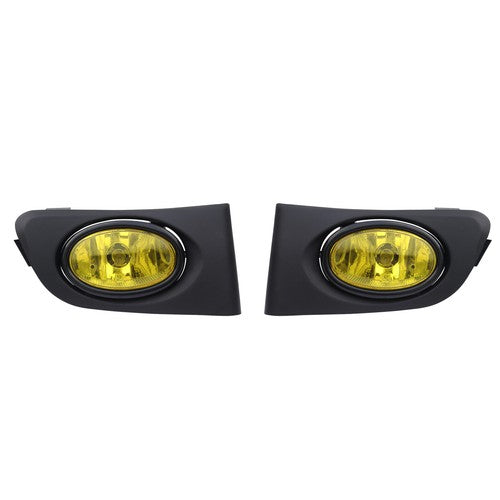 DURAFORCE For 2001-2003 Honda Civic Yellow Lens Front Driving Fog Light Kit Harness+Switch