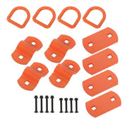DURAFORCE 1/2" Thick Orange Bolt-On Forged D Ring 12000 LBS Break Strength (Pack of 4)