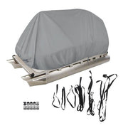 DURAFORCE 21-24Ft Waterproof Heavy Duty Pontoon Boat Cover Outdoor UV Rain Dust Protection