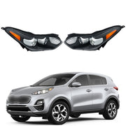 DURAFORCE 1Pair Headlights Assembly Set For Kia Sportage 2017-2022 Clear Halogen w/LED DRL