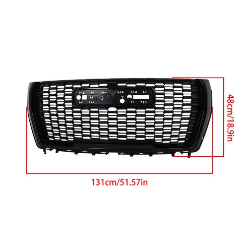 DURAFORCE Gloss Black Front Bumper Grille Plastic 7pcs Suit For 2021-23 GMC Yukon&Yukon XL