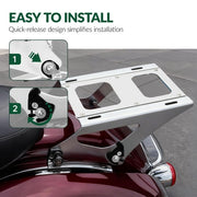 DURAFORCE Chopped Trunk Pack Backrest Rack For Harley Touring Street Road Glide 2014-26