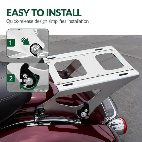 DURAFORCE Chopped Trunk Pack Backrest Rack For Harley Touring Street Road Glide 2014-26