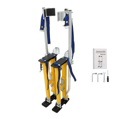DURAFORCE 24"-40" Aluminum Drywall Tool Yellow Adjustable Height Stilts For Painter Taping
