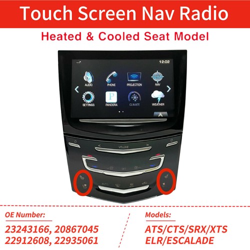 DURAFORCE CUE System Navigation Radio w/ Heated & Cooled For Cadillac Escalade ATS CTS XTS