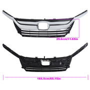 DURAFORCE Front Upper Grille Bumper Grill Chrome Headlight Eyelid For 18-21 Honda Odyssey