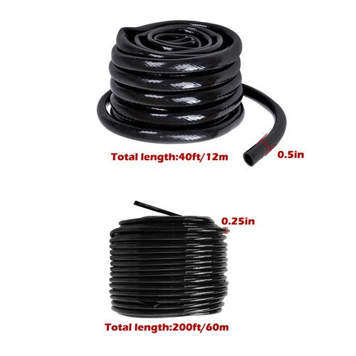 DURAFORCE 240FT Drip Irrigation System with 1/4 1/2 Tubing and Accessories for Garden