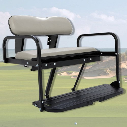 DURAFORCE Rear Back Seat Kit Flip Folding for Yamaha G14 G16 G19 G22 Golf Cart Gray