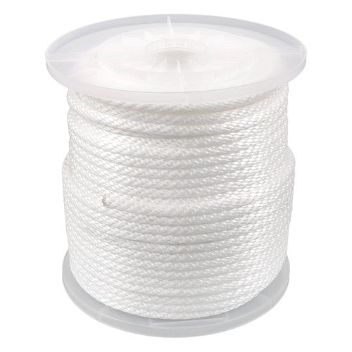 DURAFORCE 5/16 Inch 250ft White Nylon Solid Braid Rope | High UV & Abrasion Resistance