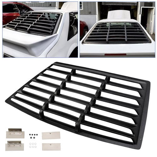 DURAFORCE Black Rear Window Louver Sun Shade Cover for Ford Mustang Fastback 1979-1993