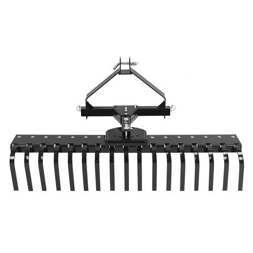 Cat 0 Tractor Hookup 3 Point Landscape Rake 50 Inch Black Grass Comb Garden Tools