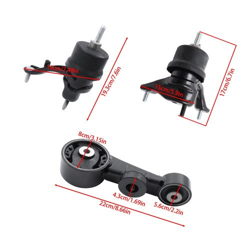 DURAFORCE 3PC Front Engine Motor Mount For Lexus ES350 Automatic Transmission 3.5L 07-12